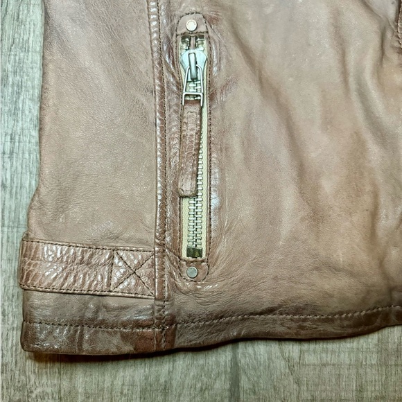 New Mauritius Distressed Leather Brown Y2K 90’s vibe Jacket Size US 8 EU M DE38 - Picture 12 of 16